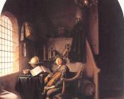 An Interior with Young Violinist - 格里特·道